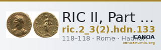 RIC II, Part 3 (second edition) Hadrian 133 — CANOA