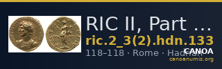 RIC II, Part 3 (second edition) Hadrian 133 — CANOA