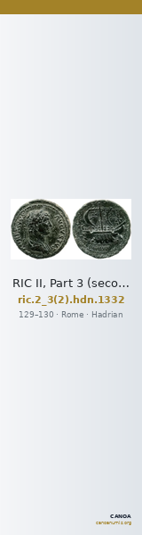 RIC II, Part 3 (second edition) Hadrian 1332 — CANOA