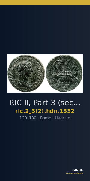 RIC II, Part 3 (second edition) Hadrian 1332 — CANOA