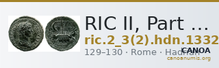 RIC II, Part 3 (second edition) Hadrian 1332 — CANOA