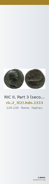 RIC II, Part 3 (second edition) Hadrian 1333 — CANOA