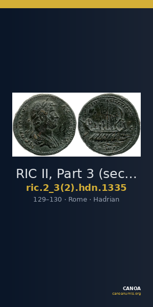 RIC II, Part 3 (second edition) Hadrian 1335 — CANOA