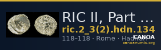 RIC II, Part 3 (second edition) Hadrian 134 — CANOA
