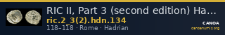 RIC II, Part 3 (second edition) Hadrian 134 — CANOA