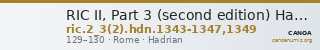 RIC II, Part 3 (second edition) Hadrian 1343-1347,1349 — CANOA