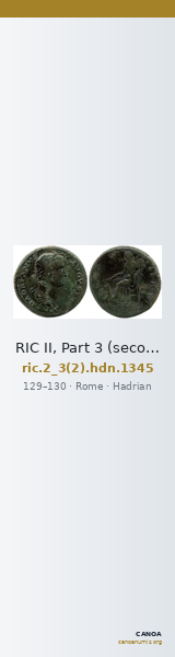 RIC II, Part 3 (second edition) Hadrian 1345 — CANOA