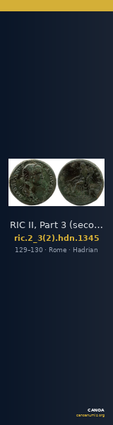 RIC II, Part 3 (second edition) Hadrian 1345 — CANOA