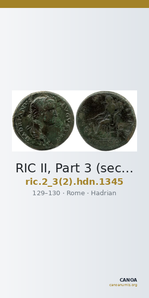 RIC II, Part 3 (second edition) Hadrian 1345 — CANOA