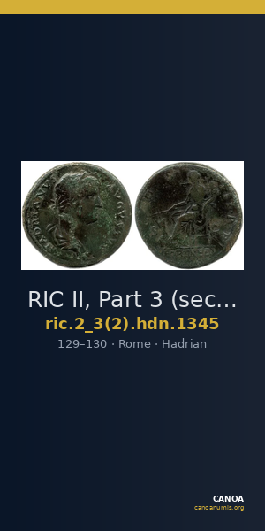 RIC II, Part 3 (second edition) Hadrian 1345 — CANOA