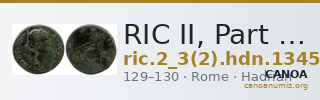 RIC II, Part 3 (second edition) Hadrian 1345 — CANOA