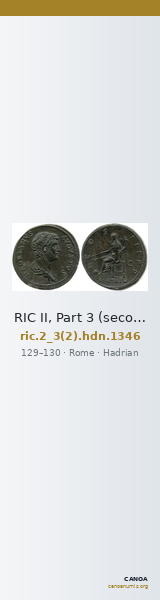 RIC II, Part 3 (second edition) Hadrian 1346 — CANOA