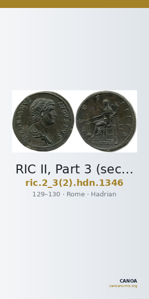 RIC II, Part 3 (second edition) Hadrian 1346 — CANOA