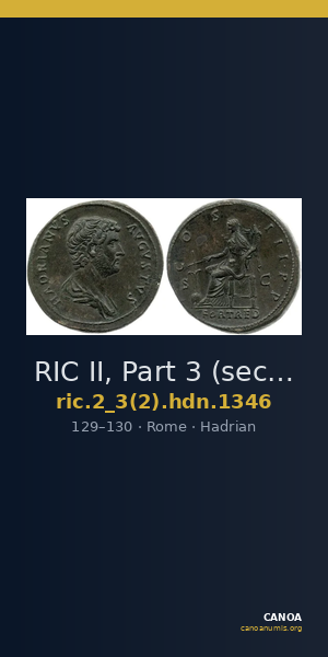 RIC II, Part 3 (second edition) Hadrian 1346 — CANOA