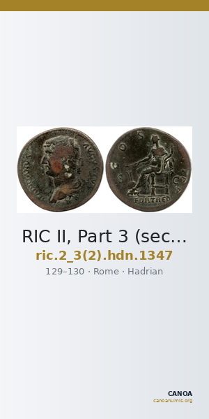 RIC II, Part 3 (second edition) Hadrian 1347 — CANOA