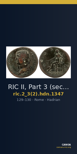 RIC II, Part 3 (second edition) Hadrian 1347 — CANOA