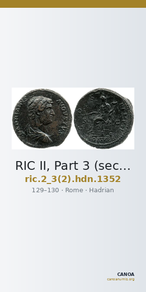 RIC II, Part 3 (second edition) Hadrian 1352 — CANOA