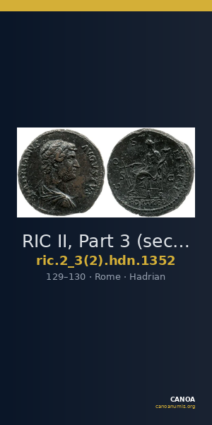 RIC II, Part 3 (second edition) Hadrian 1352 — CANOA