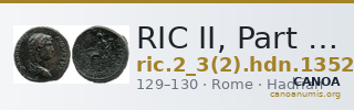 RIC II, Part 3 (second edition) Hadrian 1352 — CANOA