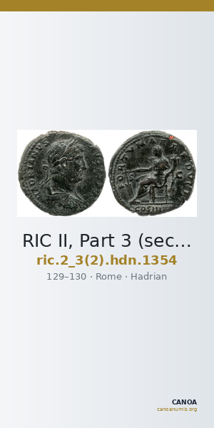 RIC II, Part 3 (second edition) Hadrian 1354 — CANOA