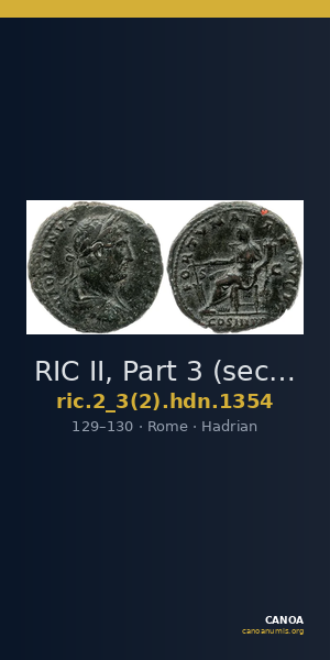 RIC II, Part 3 (second edition) Hadrian 1354 — CANOA