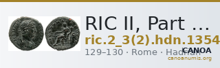 RIC II, Part 3 (second edition) Hadrian 1354 — CANOA