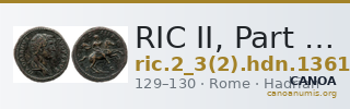 RIC II, Part 3 (second edition) Hadrian 1361 — CANOA