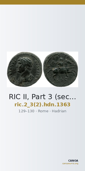 RIC II, Part 3 (second edition) Hadrian 1363 — CANOA