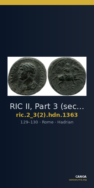 RIC II, Part 3 (second edition) Hadrian 1363 — CANOA