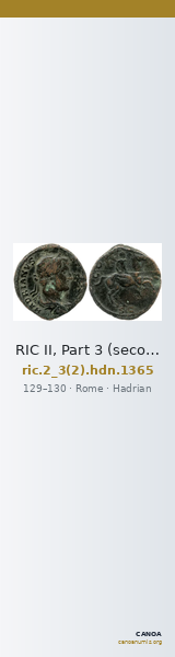 RIC II, Part 3 (second edition) Hadrian 1365 — CANOA