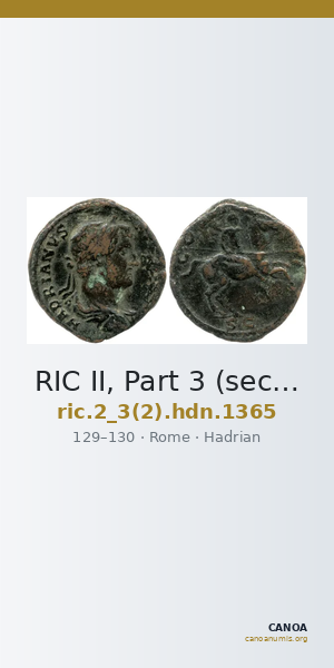 RIC II, Part 3 (second edition) Hadrian 1365 — CANOA