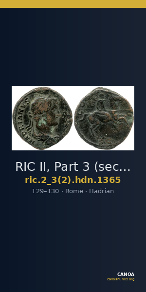 RIC II, Part 3 (second edition) Hadrian 1365 — CANOA