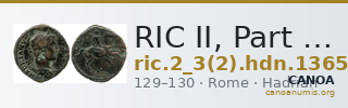 RIC II, Part 3 (second edition) Hadrian 1365 — CANOA