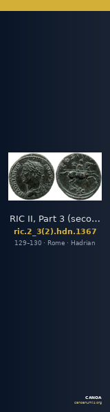 RIC II, Part 3 (second edition) Hadrian 1367 — CANOA