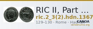 RIC II, Part 3 (second edition) Hadrian 1367 — CANOA