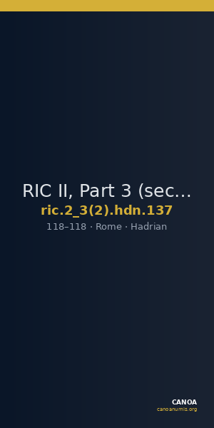 RIC II, Part 3 (second edition) Hadrian 137 — CANOA