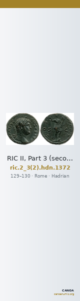 RIC II, Part 3 (second edition) Hadrian 1372 — CANOA
