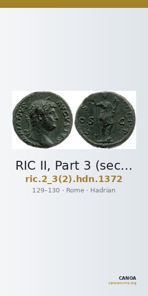 RIC II, Part 3 (second edition) Hadrian 1372 — CANOA