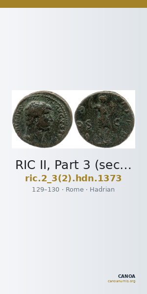 RIC II, Part 3 (second edition) Hadrian 1373 — CANOA