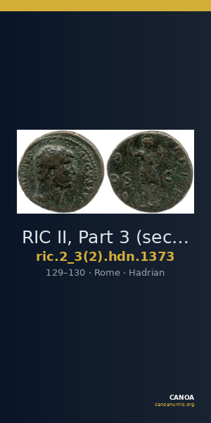 RIC II, Part 3 (second edition) Hadrian 1373 — CANOA