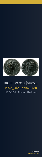RIC II, Part 3 (second edition) Hadrian 1378 — CANOA
