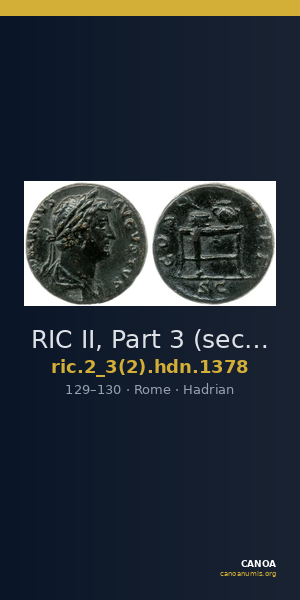 RIC II, Part 3 (second edition) Hadrian 1378 — CANOA