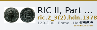 RIC II, Part 3 (second edition) Hadrian 1378 — CANOA