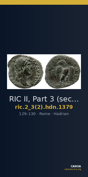 RIC II, Part 3 (second edition) Hadrian 1379 — CANOA