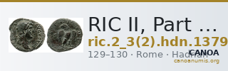 RIC II, Part 3 (second edition) Hadrian 1379 — CANOA