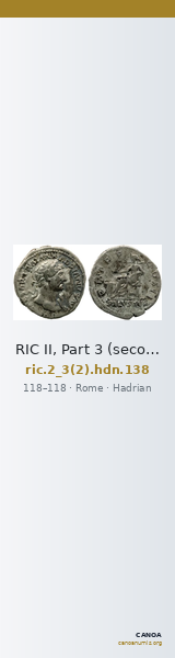 RIC II, Part 3 (second edition) Hadrian 138 — CANOA