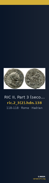 RIC II, Part 3 (second edition) Hadrian 138 — CANOA