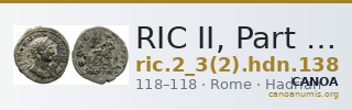 RIC II, Part 3 (second edition) Hadrian 138 — CANOA