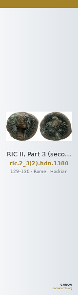 RIC II, Part 3 (second edition) Hadrian 1380 — CANOA