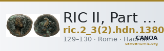 RIC II, Part 3 (second edition) Hadrian 1380 — CANOA